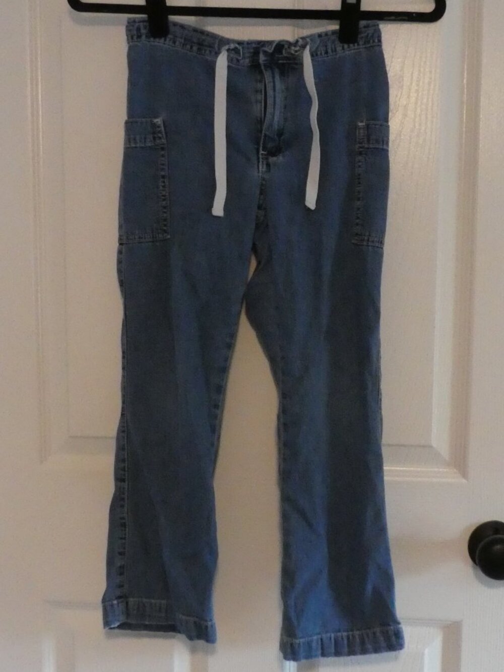 Vintage 90s GAP Kids Drawstring Cotton Cargo Denim Jeans - size 7